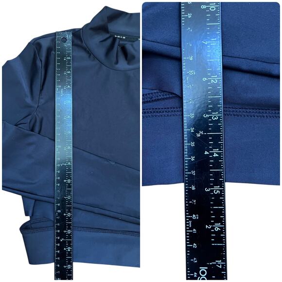 Nike Tech Pack New Black Tight Fit Side Cutout Ling Sleeve Crop Top Size XS Gym - Picture 5 of 8